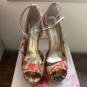 Chinese laundry multi colored wedge heel